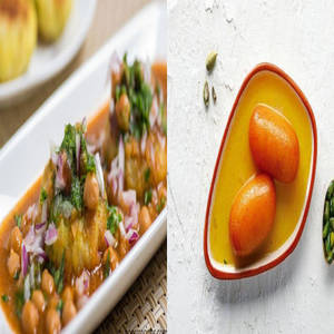 1 Plate Tikki  + 2pc. Hot Gulab Jamun