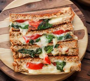 Cheese basil grilled sandwich