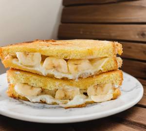 Cheese banana crush grilled sandwich