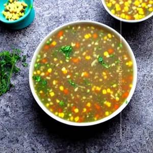 Sweet corn Mutton Soup