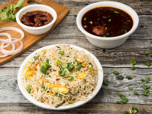 Chicken Manchurian Rice With Gravy