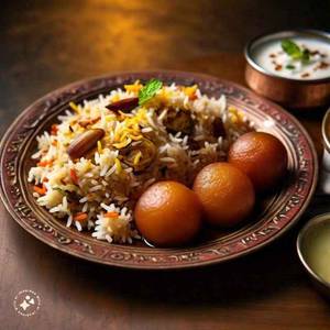 Chicken biryani with gulab jamun [4 pieces]