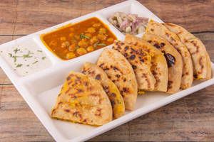 1 mix friedrice with butter  and  1 aloo ka paratha and sabji