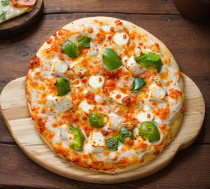 Paneer and capsicum cheese pizza