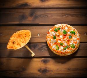 Paneer Capsicum Pizza With Cheese Garlic Bread Coke  [250 Ml]