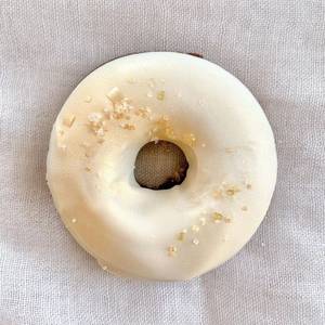 White chocolate dip donut                                                                         