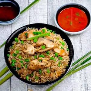 Chicken Mushroom Schezwan Fried Rice