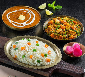 Dal Makhani + Mixed Vegetables Rice Meal