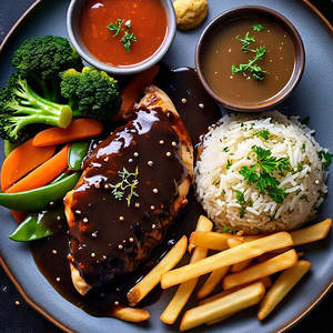 Chicken Steak In Black Pepper Sauce
