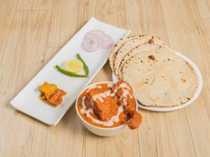 Butter Chicken (3 Pcs) + 3 Butter Roti + Salad + Juice