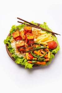 Grilled Cottage Cheese Platter In Peri Peri Sauce