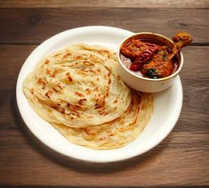 2Lachcha paratha with chicken curry (1pc)