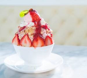 Fruit Salad With Strawberry real Ice Cream