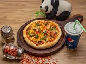 Cheese Paneer Pizza +Corn Pizza [7 inches] +Stuffed Garlic Bread + Dip