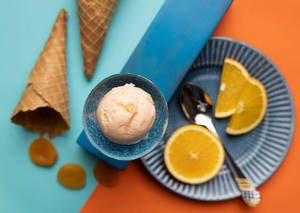 Orange Apricot Ice Cream (Small Scoop [80 Ml])