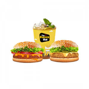 1 Cheese Lava Burger + Veg Makhni Burger + Lemonade