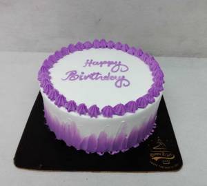 Floral Vanilla Cream Cake with Sparkling Candle