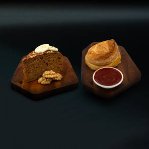 Egg Puff + Banana Walnut Cake