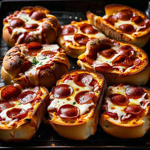 Cheesy Chicken Pepperoni Garlic Bread