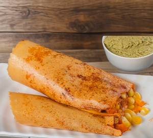 Schezwan sweet corn masala dosa