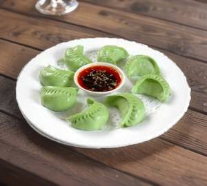 Corn Momos And Red Chilli sauce [5 Pieces ]