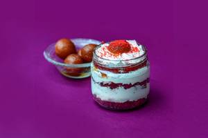Gulab Jamun Red Velvet Jar Cake