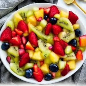 Fruit Salad with ice cream