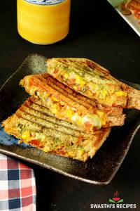 Corn capcicum sandwich