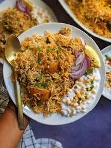 Mutton Briyani with Vegetable Raita