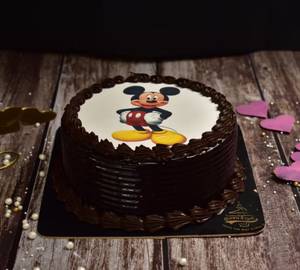 Yummy Chocolate Mickey Mouse Photo Cake 