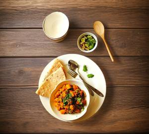 Roty (5p)+soyabean Curry