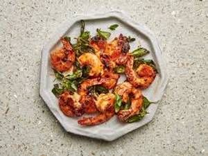 Stir Fried Prawn With Fresh Basil Leaf