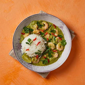 Prawns Thai Curry & Rice
