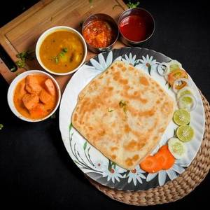 Plain Paratha With Matar Paneer