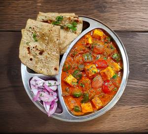 Plain paratha [2 pc] with kadhai paneer