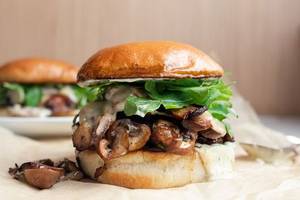 Cheesy Mushroom Burger