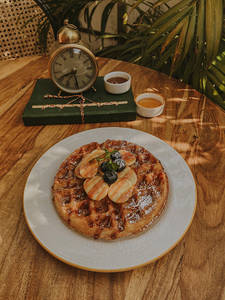 Caramel Banana Waffle