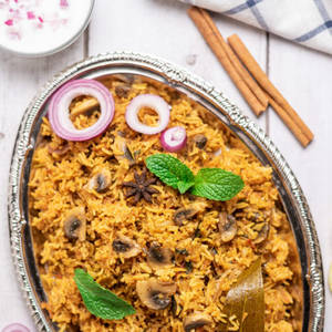 Mushroom biryani