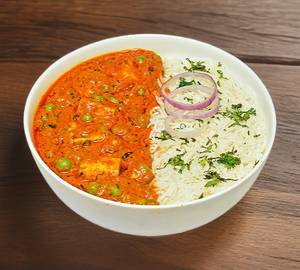 Jeera rice + paneer curry