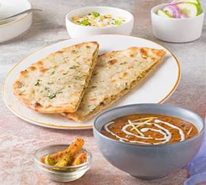 Dal Makhani with Aloo Kulcha, Raita