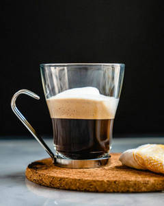 Shot Of Concentrated Coffee Made Out Of Fresh Crushed Beans.