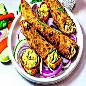 Double Chicken Kabab Egg Roll
