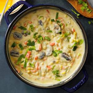 Sweet Corn Mushroom Soup 