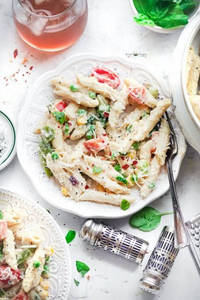 Creamy Cheesy Grilled Chicken Penne Pasta