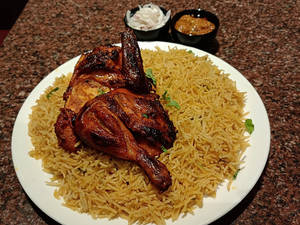 Chicken Biryani With Grill Chicken Half Special