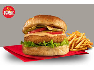 Swiss Mushroom Burger ( Served With Fries)