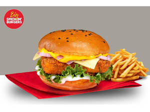 Paneer Superstar Burger ( Served With Fries)