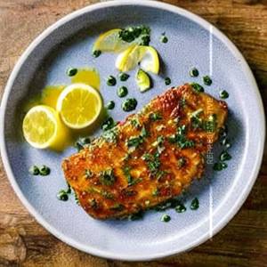 Fish Fillet Steak In Lemon Butter Sauce