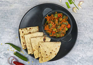 Bhindi Masala With 4 Multigrain Phulka