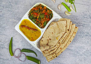 5 Pc Roti+ Bhindi Masala + Dal